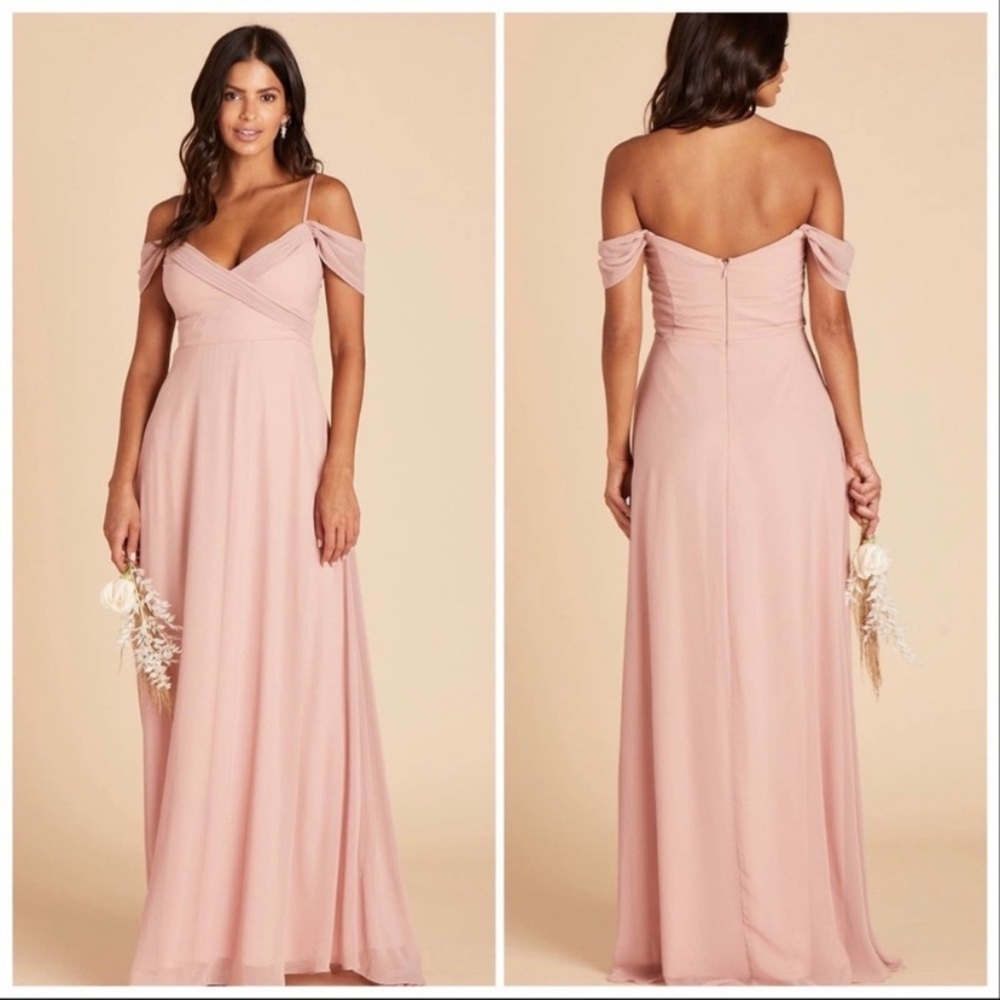 Birdy Grey Spence chiffon maxi down dress rose quartz pink 15661